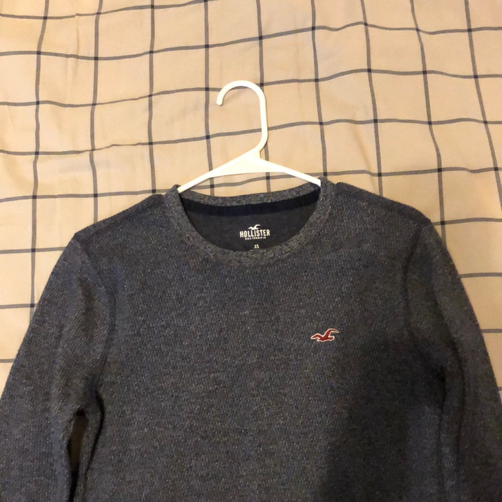 Hollister Navy/ Red Emblem Long Tee Men’s XS Shirt